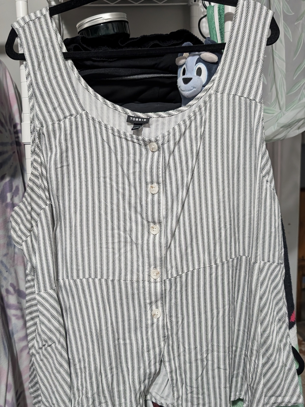 torrid Black and White Striped Button-Front Camisole